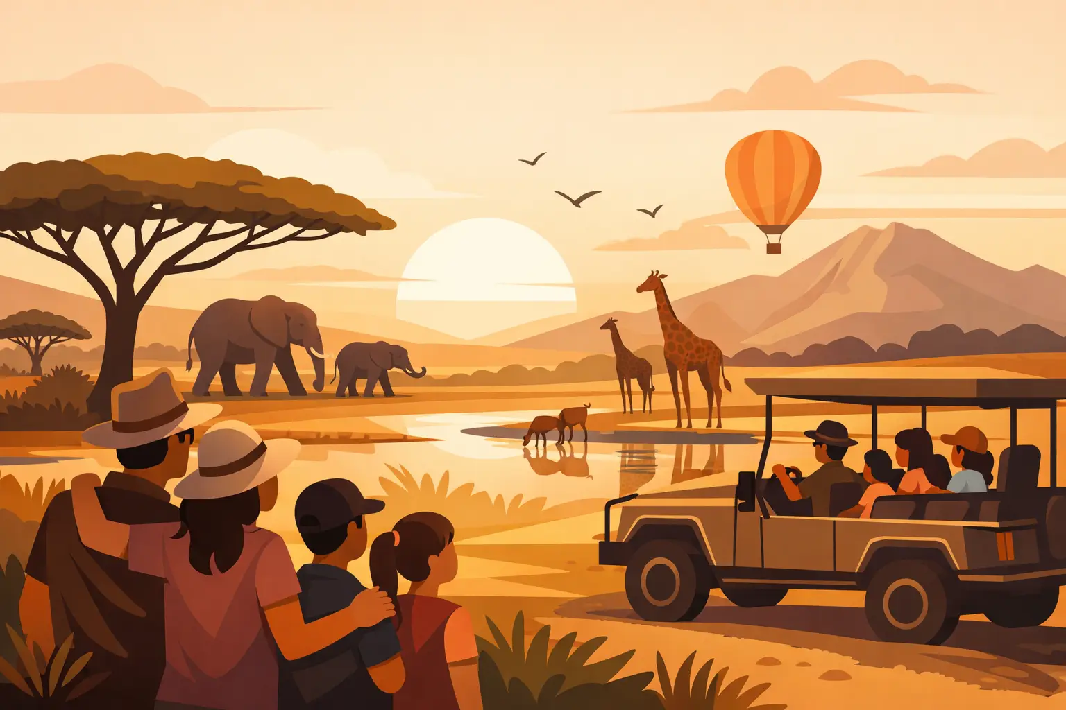Safari para famílias: luxo, ritmo e memória