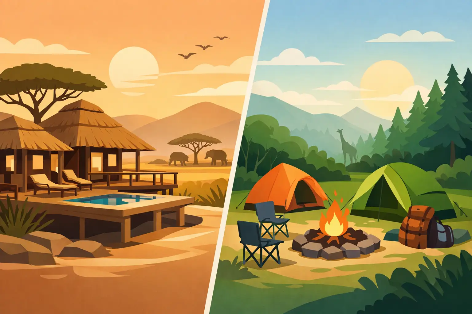 Safari lodge ou acampamento: qual combina com você?
